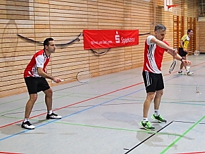 Lars Wegmann und Jürgen Romer im 1. Herrendoppel