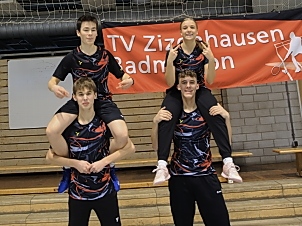 Unsere Jugendmannschaft: Lukas Rehberger, Janne Hintze, Daria Lawniczak und Tim Karrer