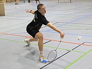 Mannschaftskapit�n Cedric Wurst im 1. Herreneinzel